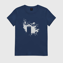 Футболка хлопковая женская Tardis splash, цвет: тёмно-синий