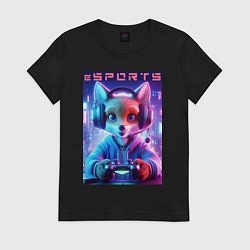 Женская футболка Funny fox - e sports ai art