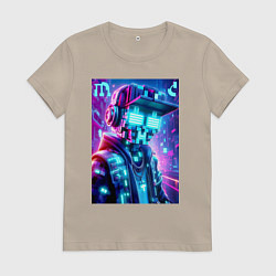 Женская футболка Minecraft and Cyberpunk collaboration - ai art neo