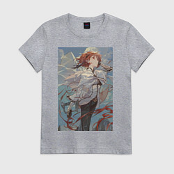 Футболка хлопковая женская Реинкарнация безработного Эрис Бореас Грейрат мечн, цвет: меланж