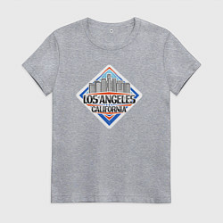 Футболка хлопковая женская Los Angeles USA, цвет: меланж