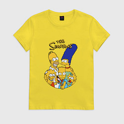 Футболка хлопковая женская Симпсоны - Барт хулиган, цвет: желтый