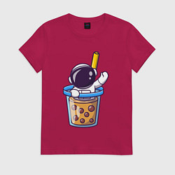 Женская футболка Космонавт в стакане