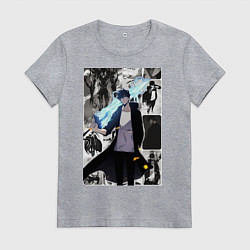 Футболка хлопковая женская Поднятие уровня в одиночку Джину Сон охотник колла, цвет: меланж