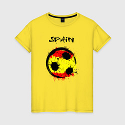 Футболка хлопковая женская Football Spain, цвет: желтый