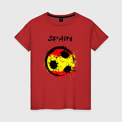 Футболка хлопковая женская Football Spain, цвет: красный