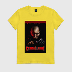 Футболка хлопковая женская Carmageddon driver, цвет: желтый