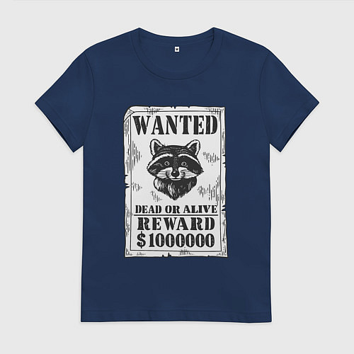 Женская футболка Разыскивается енот / Тёмно-синий – фото 1