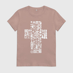 Футболка хлопковая женская Depeche mode - logo, symbolism, цвет: пыльно-розовый