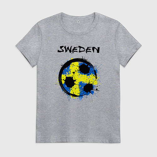 Женская футболка Сборная - Швеция / Меланж – фото 1