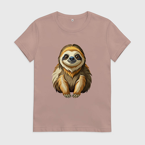 Женская футболка Портрет ленивца / Пыльно-розовый – фото 1