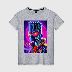 Футболка хлопковая женская Cool Bart Simpson - neon glow, цвет: меланж