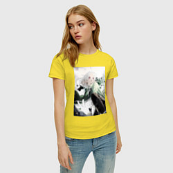 Футболка хлопковая женская Реинкарнация безработного Сильфиетта арт, цвет: желтый — фото 2