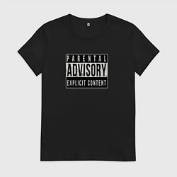 Футболка хлопковая женская Ненормативная лексика, цвет: черный