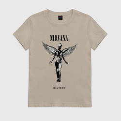 Футболка хлопковая женская In utero Nirvana, цвет: миндальный