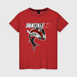 Футболка хлопковая женская Ducati Panigale shark, цвет: красный