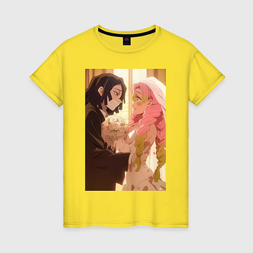 Женская футболка Клинок, рассекающий демонов Обанай Игуро / Желтый – фото 1