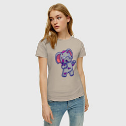 Футболка хлопковая женская Слонёнок зомби, цвет: миндальный — фото 2