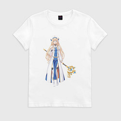 Футболка хлопковая женская Жрица из аниме Goblin Slayer, цвет: белый