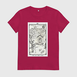 Футболка хлопковая женская Девятые врата Chance is not same for all Антихрист, цвет: маджента