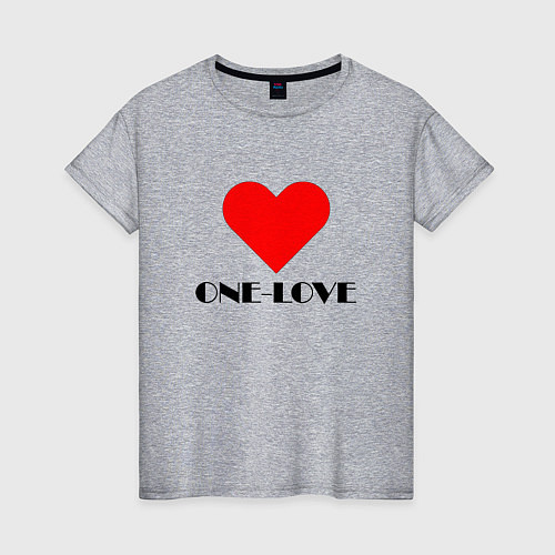Женская футболка One - love / Меланж – фото 1