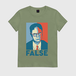 Женская футболка Dwight false - офис