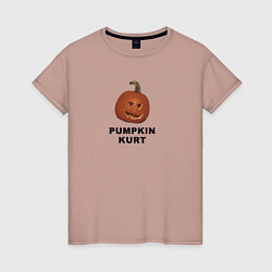 Футболка хлопковая женская Pumpkin Kurt - the office, цвет: пыльно-розовый