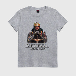 Футболка хлопковая женская Medieval: Total War logo, цвет: меланж