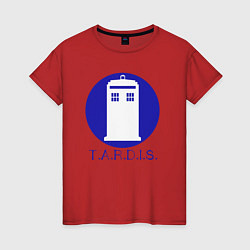 Футболка хлопковая женская Blue tardis, цвет: красный