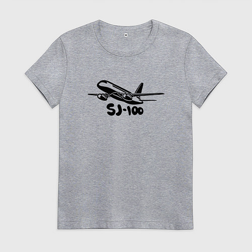 Женская футболка Сухой Суперджет 100 черный с надписью / Меланж – фото 1