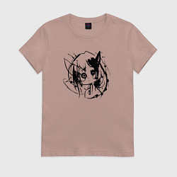 Футболка хлопковая женская Тёмное зеркало души, цвет: пыльно-розовый