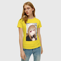 Футболка хлопковая женская Волчица и пряности Холо монашка, цвет: желтый — фото 2