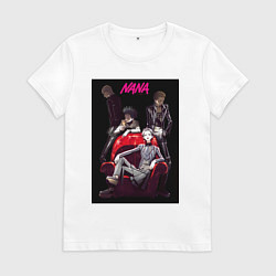 Футболка хлопковая женская Нана Осаки группа, цвет: белый