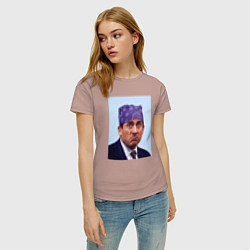 Футболка хлопковая женская Michael Scott - Prison mike the office meme, цвет: пыльно-розовый — фото 2