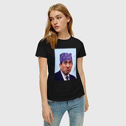 Футболка хлопковая женская Michael Scott - Prison mike the office meme, цвет: черный — фото 2