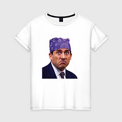 Футболка хлопковая женская Prison mike Michael Scott офис, цвет: белый