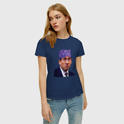 Футболка хлопковая женская Prison mike Michael Scott офис, цвет: тёмно-синий — фото 2