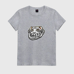 Женская футболка Мемное лицо кота