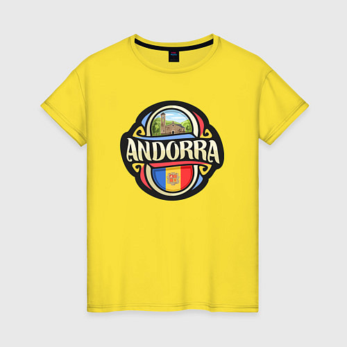 Женская футболка Андорра / Желтый – фото 1