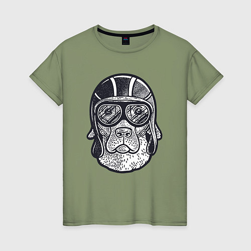 Женская футболка Пёс авиатор / Авокадо – фото 1