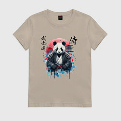 Женская футболка Panda - bushido samurai code