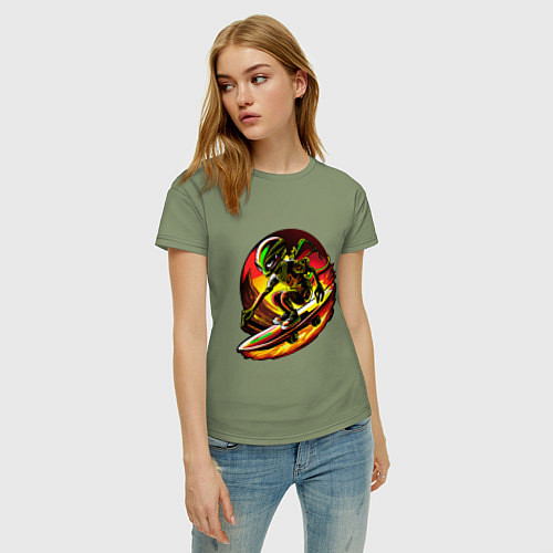 Женская футболка Космический скейтер / Авокадо – фото 3