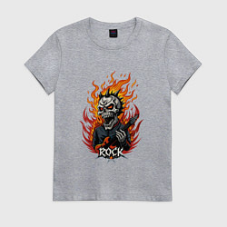 Женская футболка Скелет рок музыкант