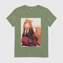 Футболка хлопковая женская Волчица и пряности Холо торговец, цвет: авокадо