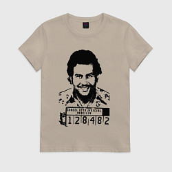Футболка хлопковая женская Pablo escobar in the jail, цвет: миндальный