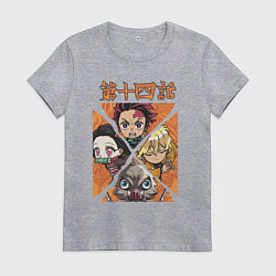 Женская футболка Тандзиро Незуко Инозука и Зеницу Клинок рассекающи