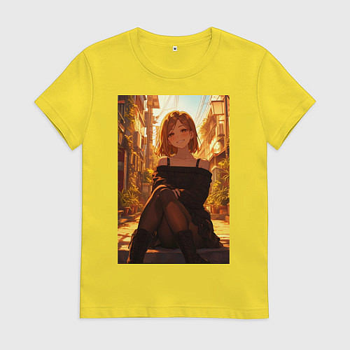 Женская футболка Магическая битва Нобара Кугисаки арт / Желтый – фото 1