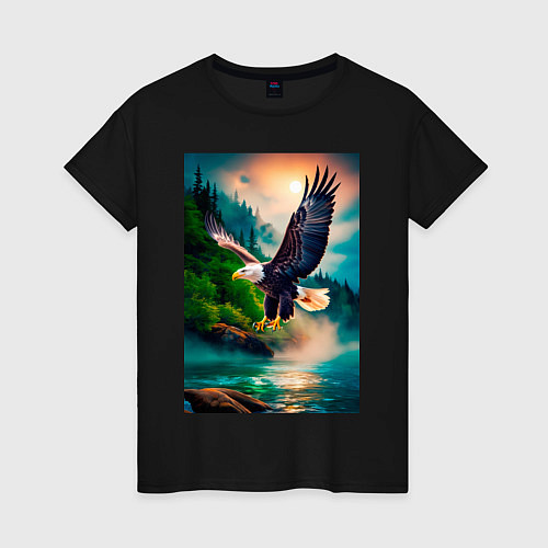 Женская футболка Парящий орел / Черный – фото 1