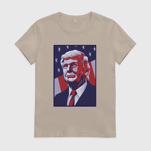 Женская футболка Дональд Трамп / Миндальный – фото 1
