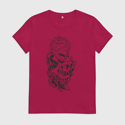 Футболка хлопковая женская Магическая битва Сукуна Юджи, цвет: маджента